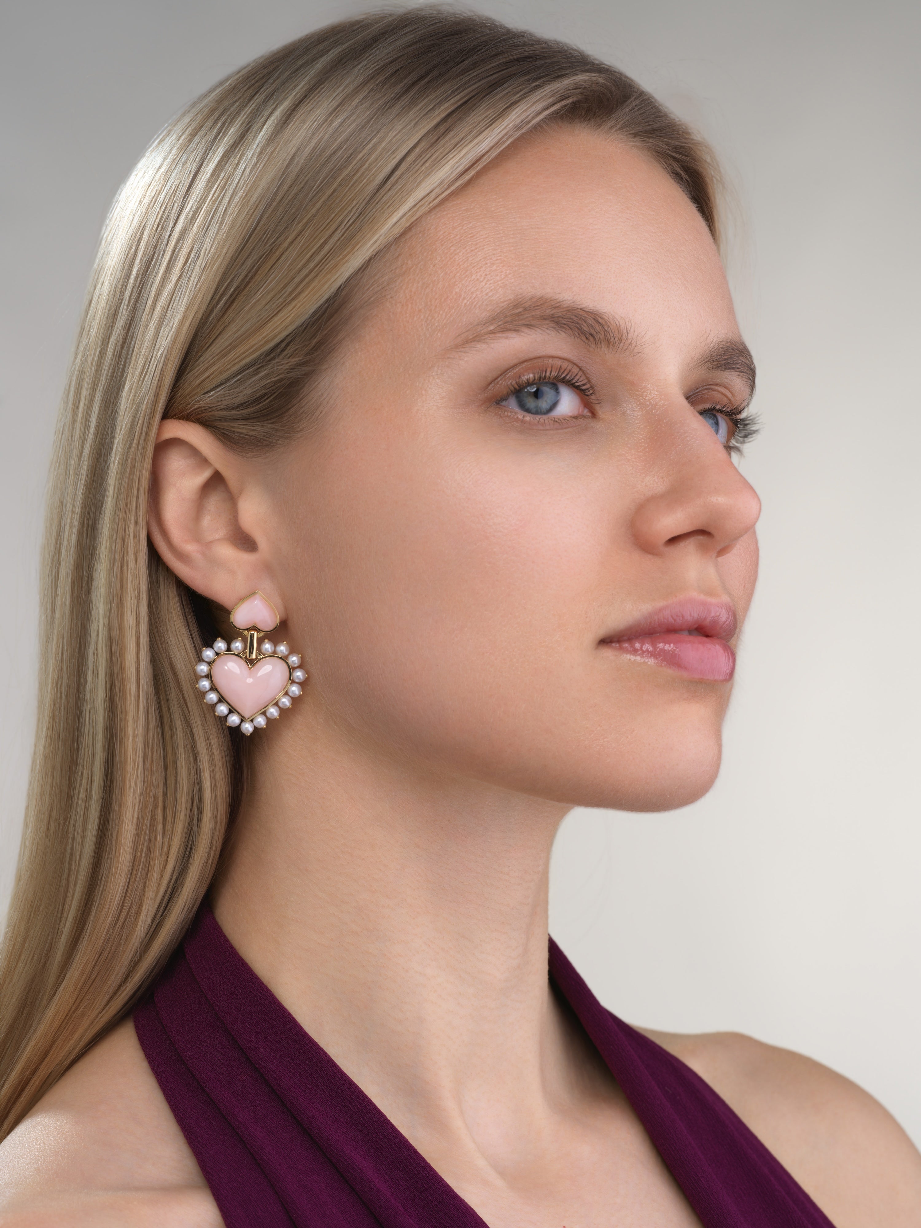 earrings for pink dress Pink & Pearl Strawberry Earrings - All Jewelry