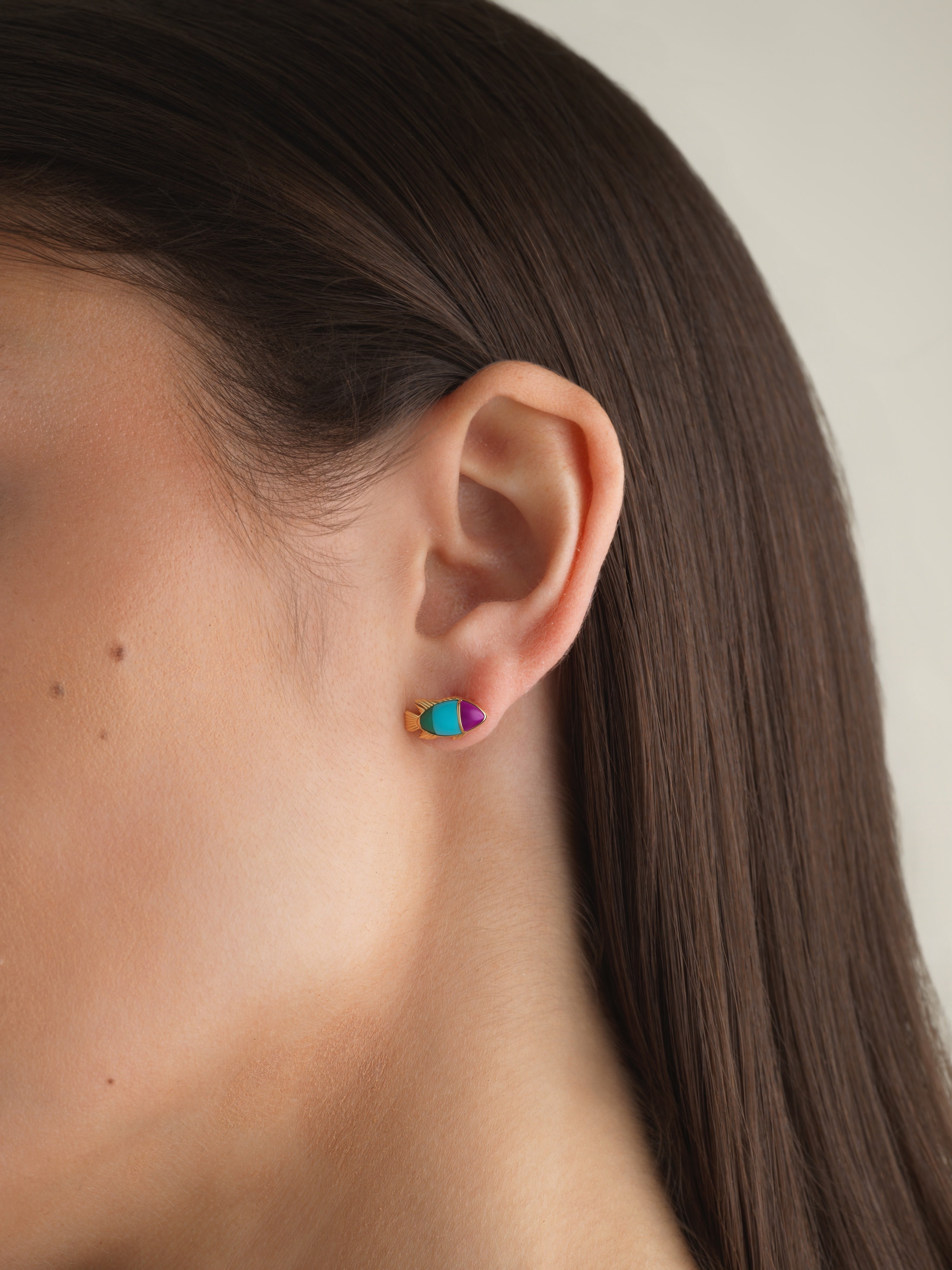 Fish Studs, Turquoise – Emily P. Wheeler, LLC